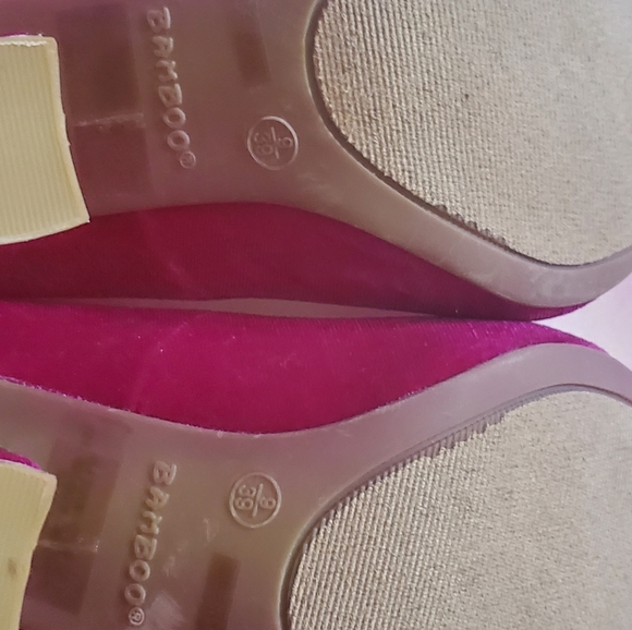 Hot Pink Velvet Heels - Picture 4 of 4